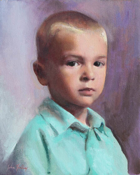 Oil portrait of young boy